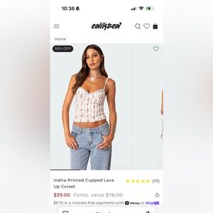 Edikted Women's floral Printed corset Top